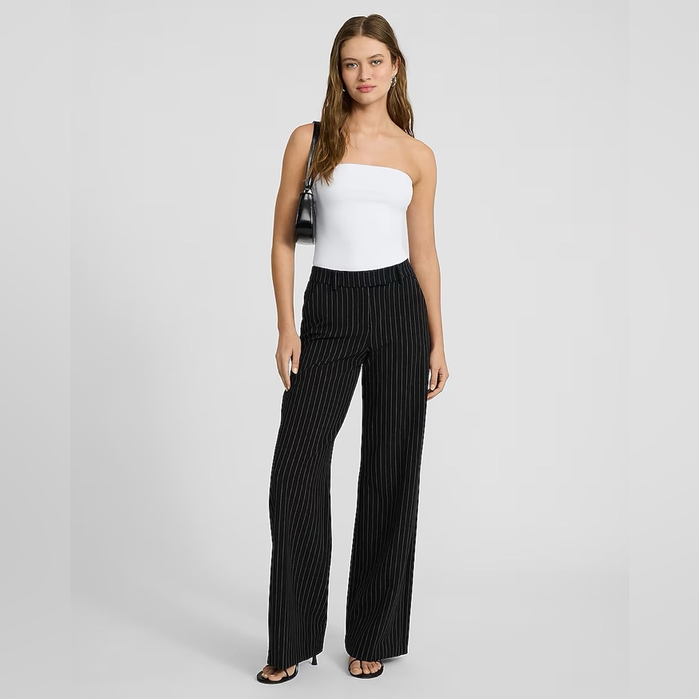 Editor Studio Stretch Twill Mid Rise Pinstripe Trouser Pant